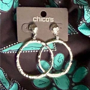 NWT Chico's Silver Hoop Earrings